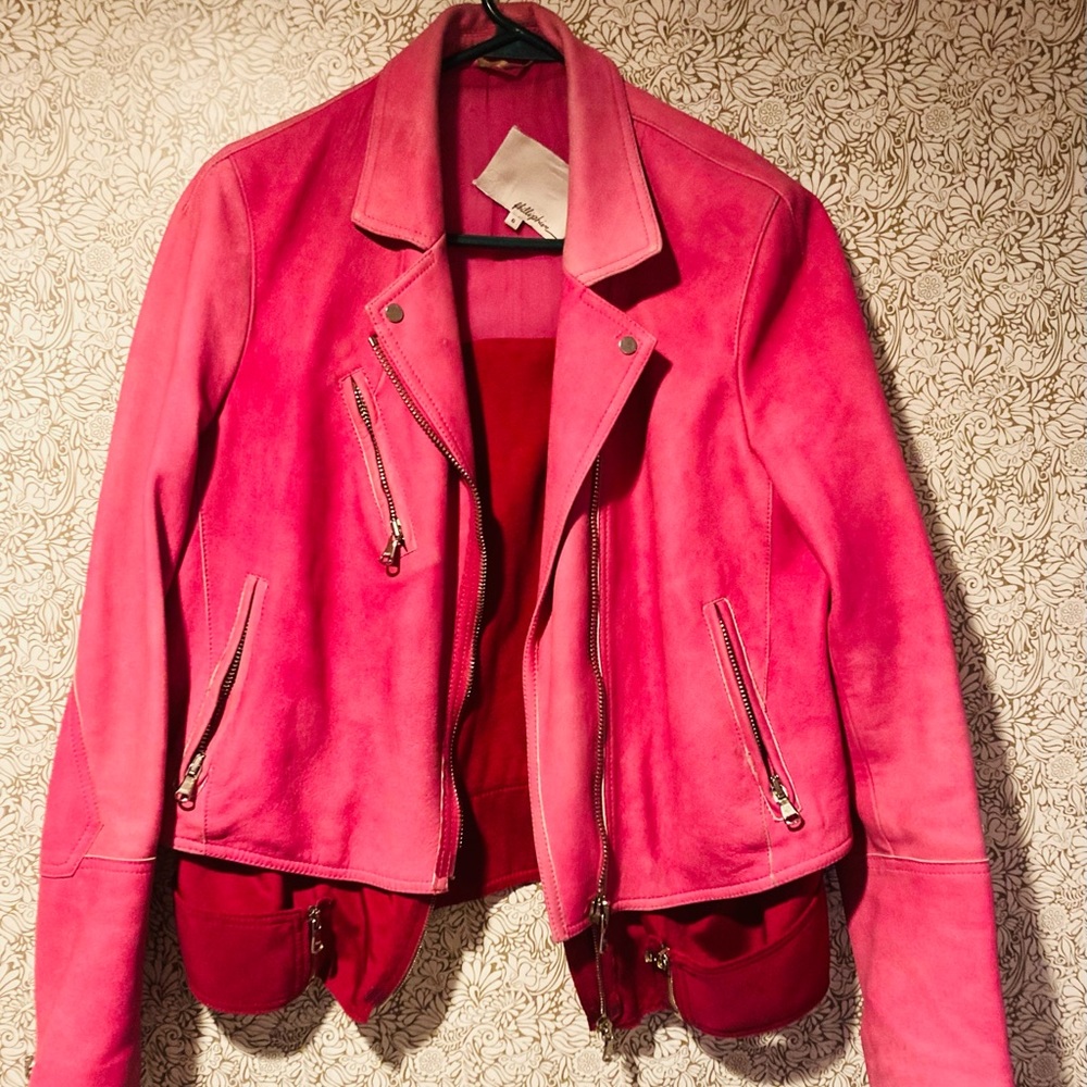 Phillip lim 3.1 pink suede leather jacket